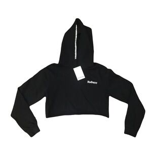 NWT • MADHAPPY • MEDIUM BLACK CLASSICS CROPPED UNIVERSAL HOODIE